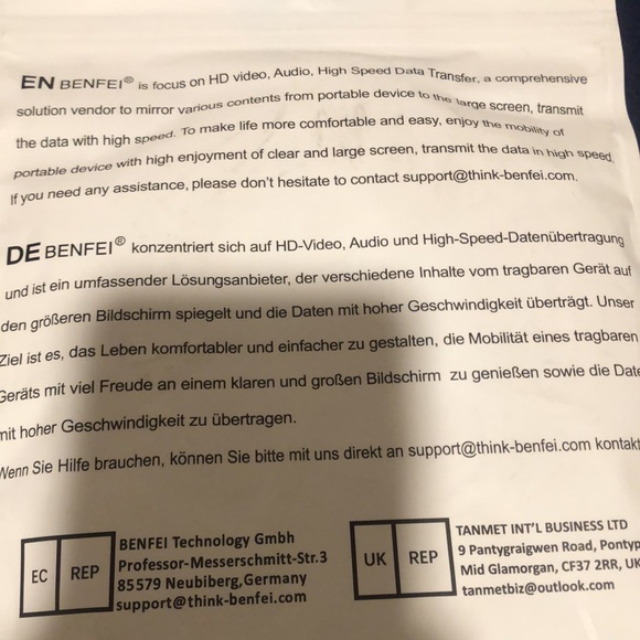 Benfei display port to vga adapter cable new - Picture 2 of 2